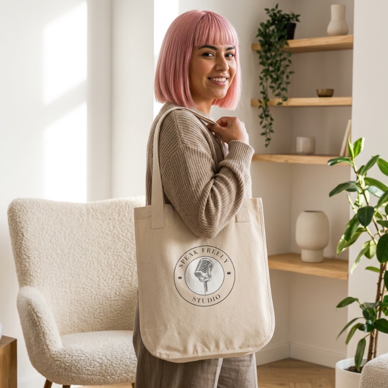 Speak Freely Studio canvas tote bag